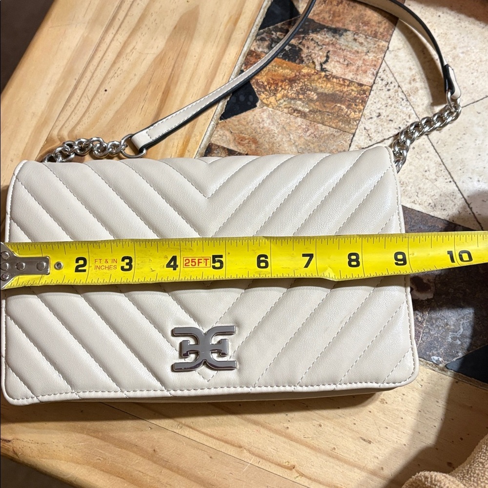 Sam Edelman Cream Quilted Crossbody Bag - Picture 9 of 14